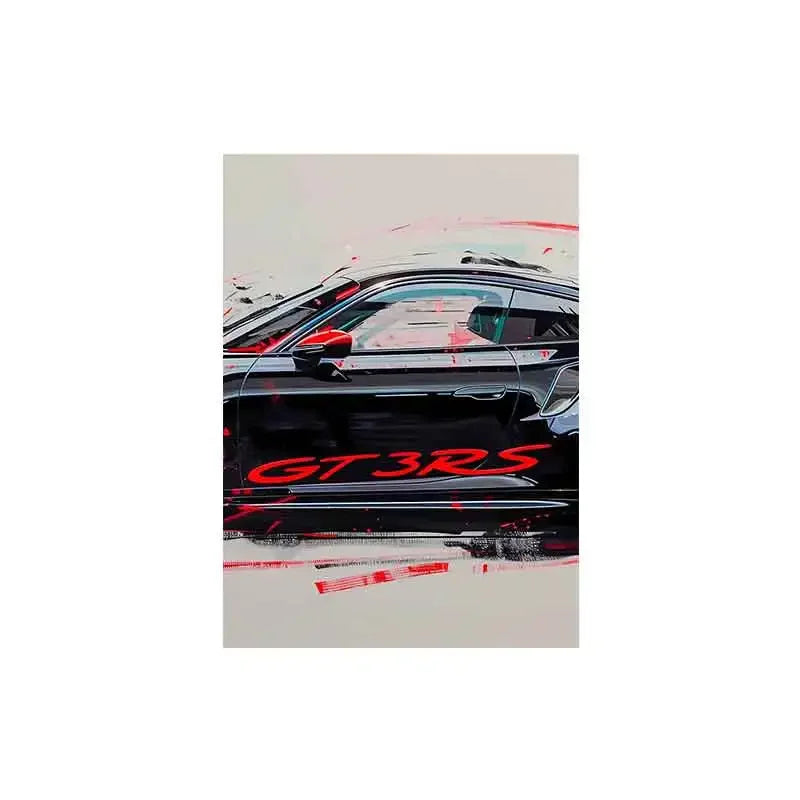 Fashionable Popular Super Sports Car GT3 RS Graffiti Wall Art, HD Canvas Print Poster, Home, Living Room, Room Decoration