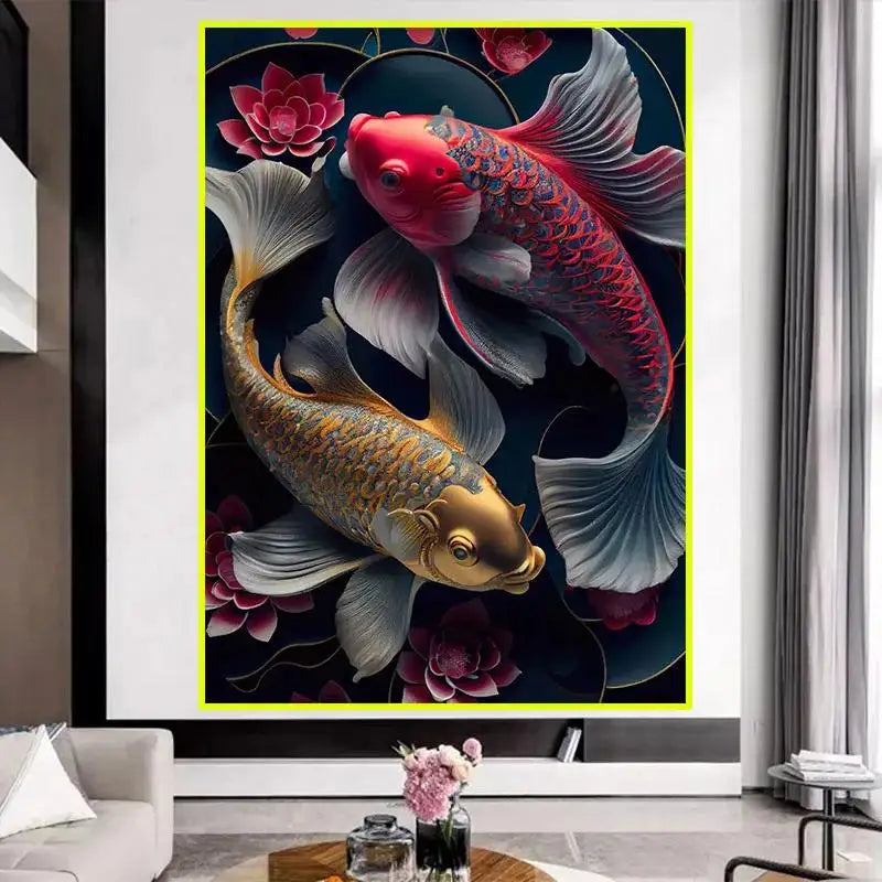 Classic Colorful Yin and Yang Canvas Painting Chinese Philosophy Wall Art Abstract Landscape Posters for Living Room Home Deco