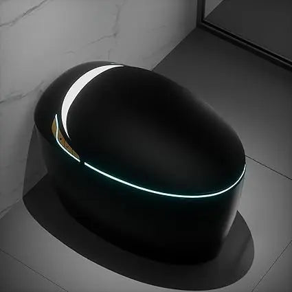 12“ Elongated Smart Toilet with Egg-Shaped,Foot Sensor,Night Light,Auto Flush Open & Close Seat,Build-in Bidet Seat,Multi-Functi