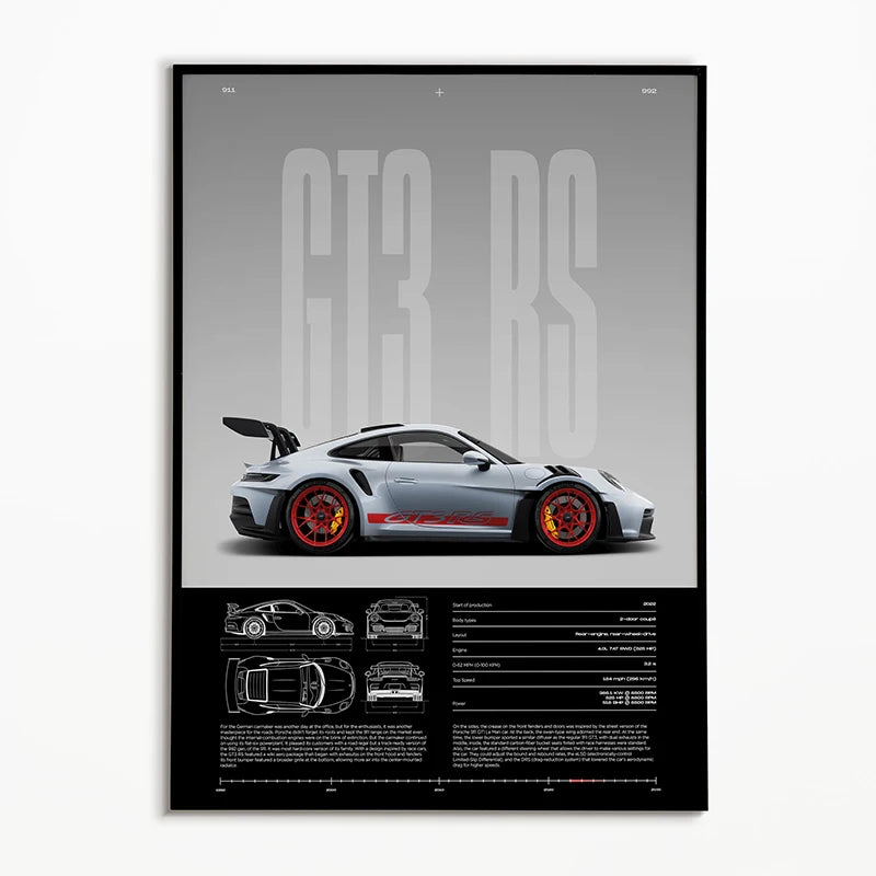 Black & White Famous Cars Posters Classic Car Photography Print Man Cave Canvas Painting Wall Art Pictures for Home Decoration