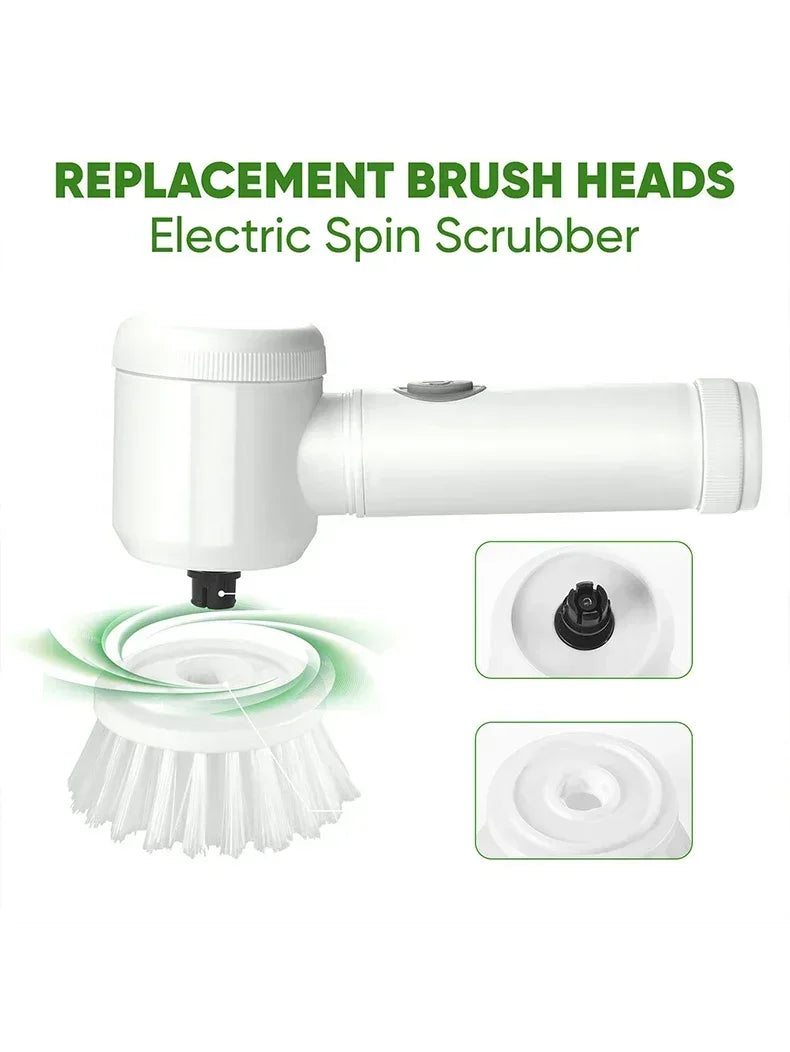 Electric Spin Scrubber Cordless Spin Scrubber with 5 Replaceable Brush Heads and Adjustable Extension Handle