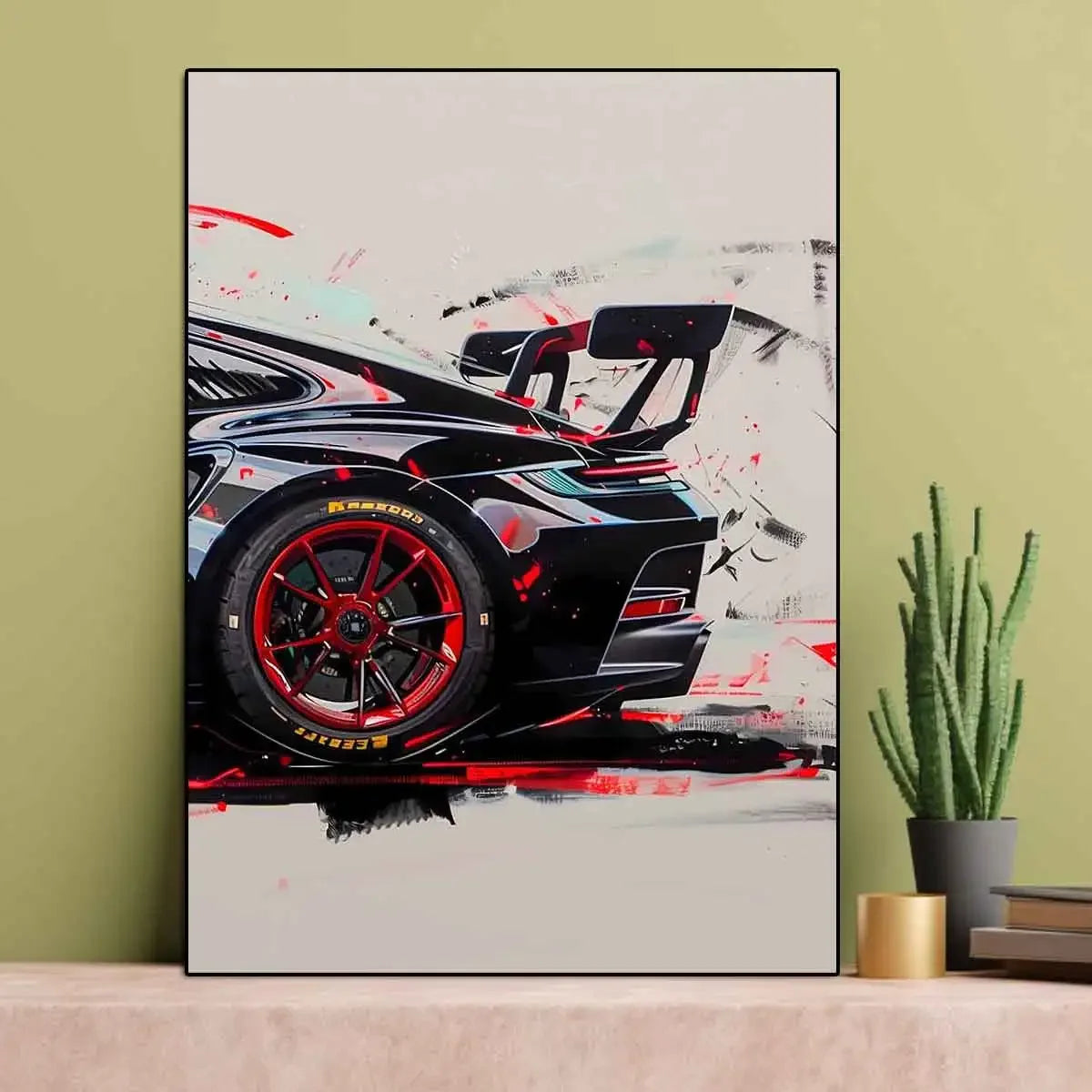 Fashionable Popular Super Sports Car GT3 RS Graffiti Wall Art, HD Canvas Print Poster, Home, Living Room, Room Decoration