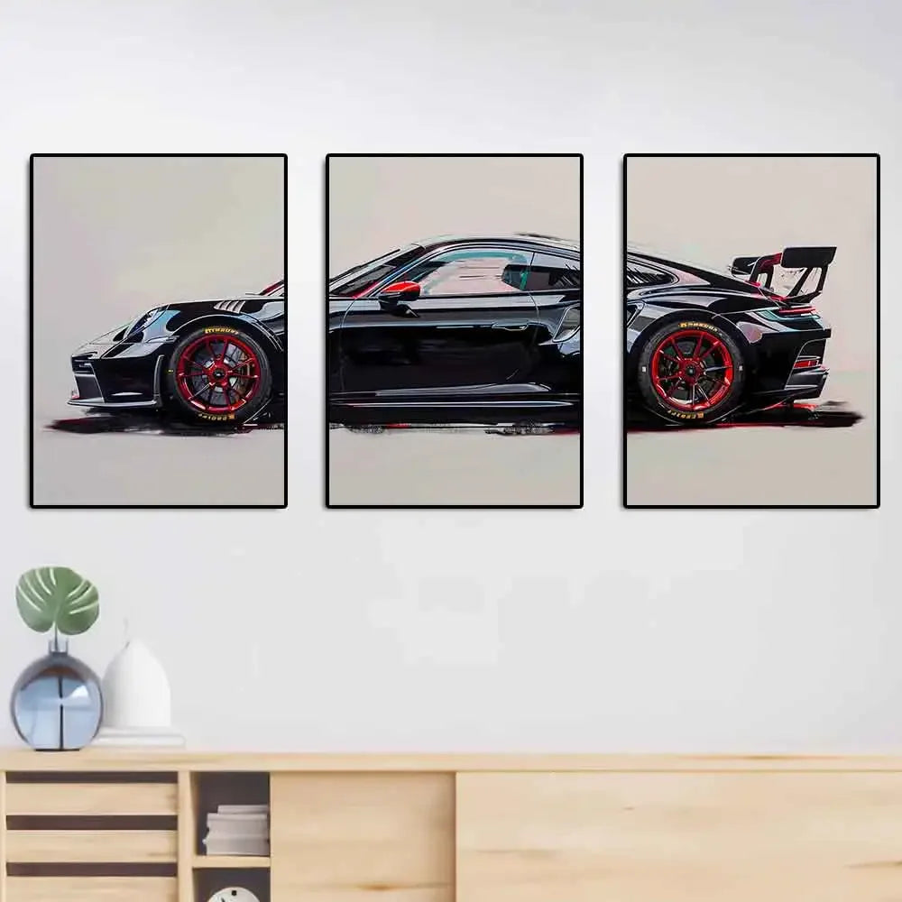 Fashionable Popular Super Sports Car GT3 RS Graffiti Wall Art, HD Canvas Print Poster, Home, Living Room, Room Decoration