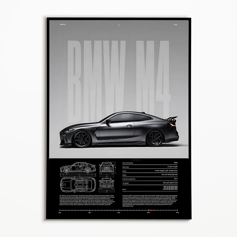 Black & White Famous Cars Posters Classic Car Photography Print Man Cave Canvas Painting Wall Art Pictures for Home Decoration
