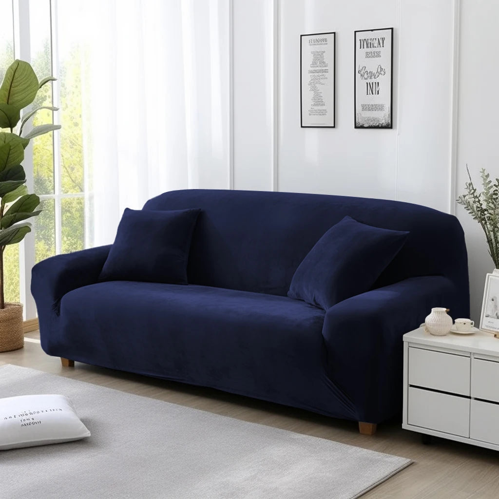 Velvet Sofa Cover Thick Elastic 1/2/3/4 Seater Sofa Cover for Living Room Velvet Plush L Shaped Corner Sofa Cover Couch Cover