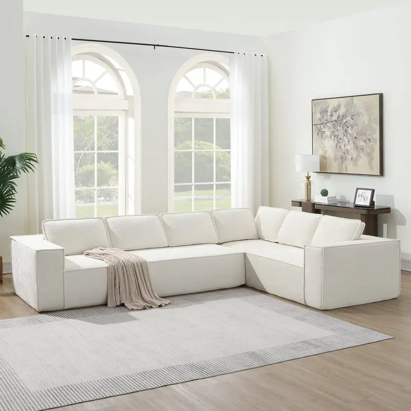 Minimalist Style Modular Sectional Sofa,6 Seat Wrinkle-resistant