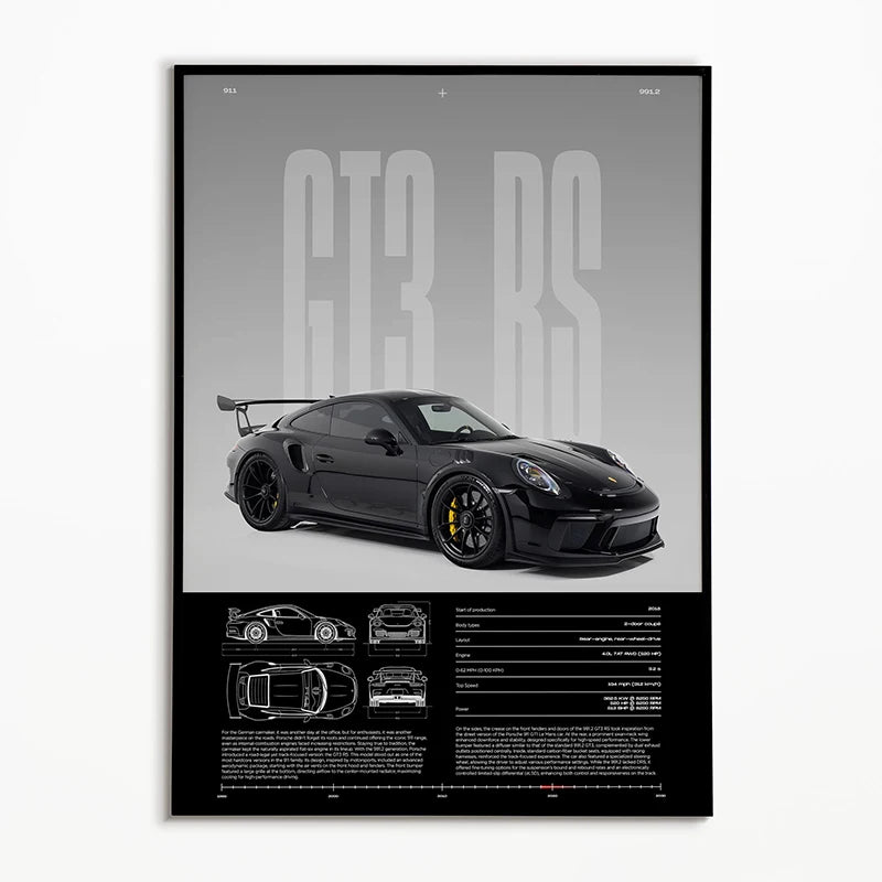 Black & White Famous Cars Posters Classic Car Photography Print Man Cave Canvas Painting Wall Art Pictures for Home Decoration