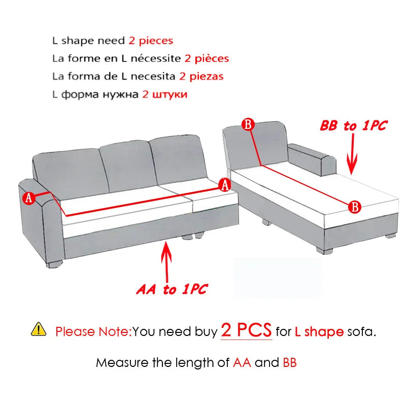 Elastic Solid Color Sofa Cover for Living Room All-inclusive Spandex Couch Cover Sectional Furniture Slipcover 1/2/3/4 Seater