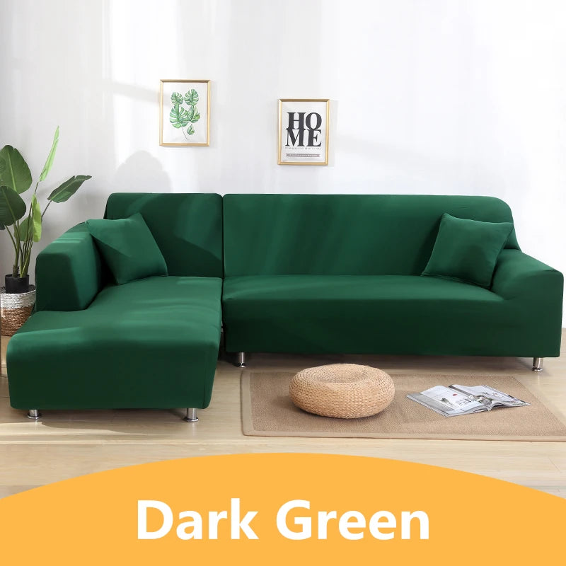 Elastic Solid Color Sofa Cover for Living Room All-inclusive Spandex Couch Cover Sectional Furniture Slipcover 1/2/3/4 Seater