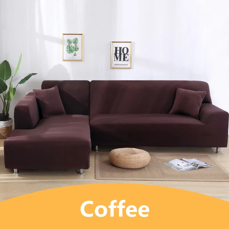 Elastic Solid Color Sofa Cover for Living Room All-inclusive Spandex Couch Cover Sectional Furniture Slipcover 1/2/3/4 Seater
