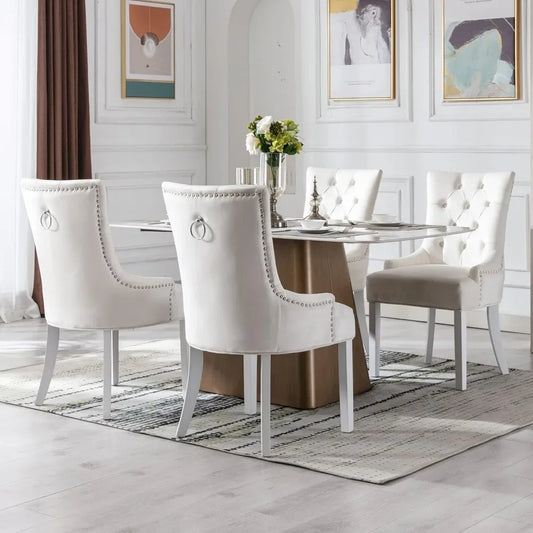 Modern Dining Chairs Set of 4 Velvet Accent Chairs Upholstered  for Kitchen/Living Room/Bedroom, Dining Chairs Set