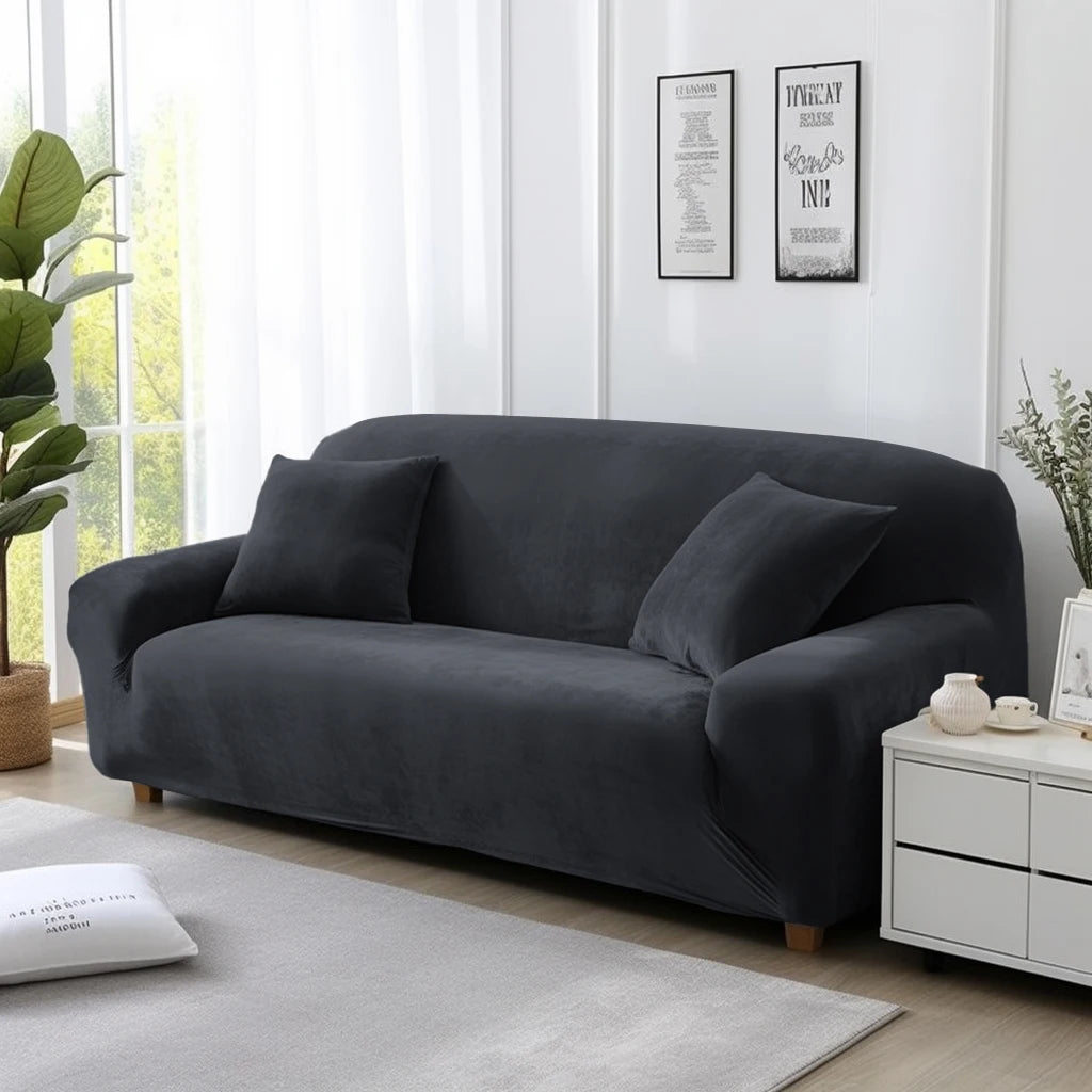 Velvet Sofa Cover Thick Elastic 1/2/3/4 Seater Sofa Cover for Living Room Velvet Plush L Shaped Corner Sofa Cover Couch Cover