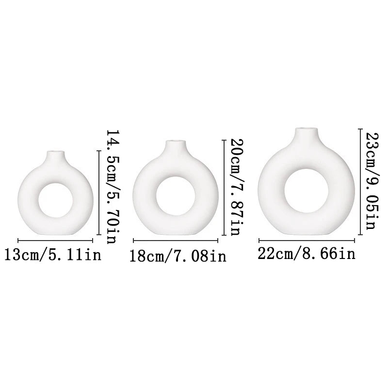 Nordic White Flower Vase Plastic Plant Pot