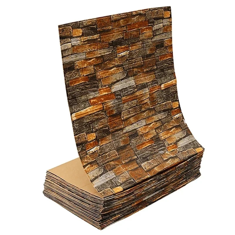 70cm*2m 3D Soft Foam Brick Wallpaper Sticker Roll DIY Self