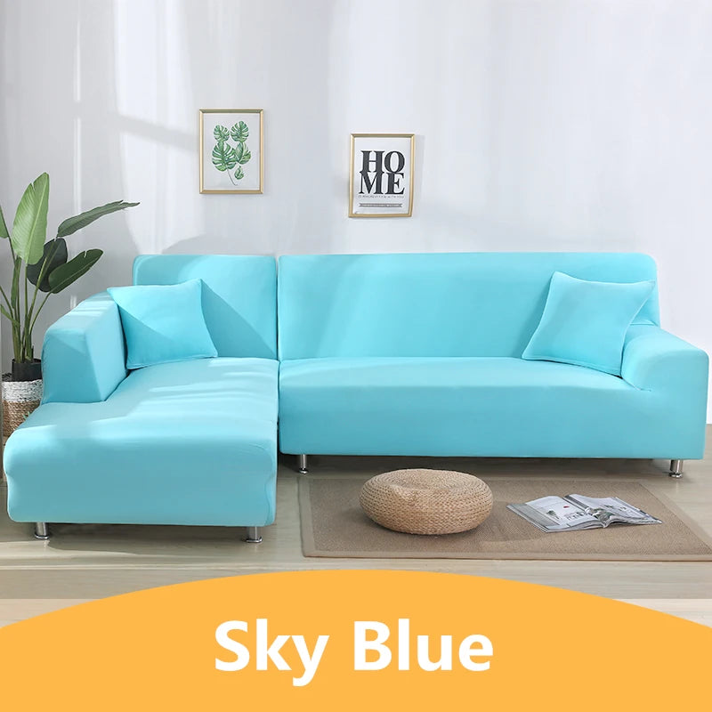 Elastic Solid Color Sofa Cover for Living Room All-inclusive Spandex Couch Cover Sectional Furniture Slipcover 1/2/3/4 Seater