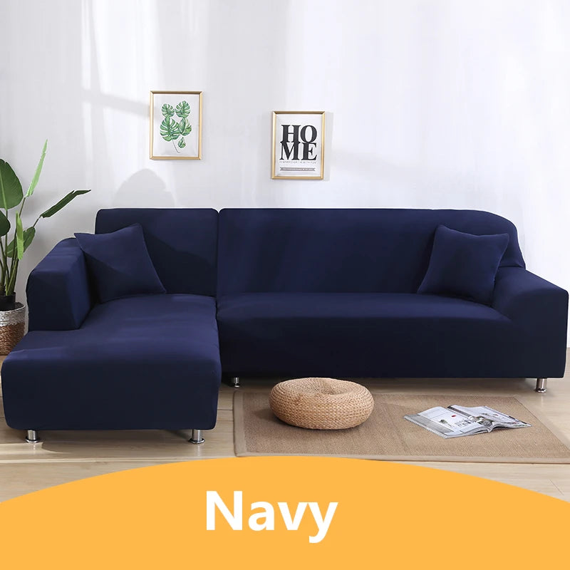 Elastic Solid Color Sofa Cover for Living Room All-inclusive Spandex Couch Cover Sectional Furniture Slipcover 1/2/3/4 Seater
