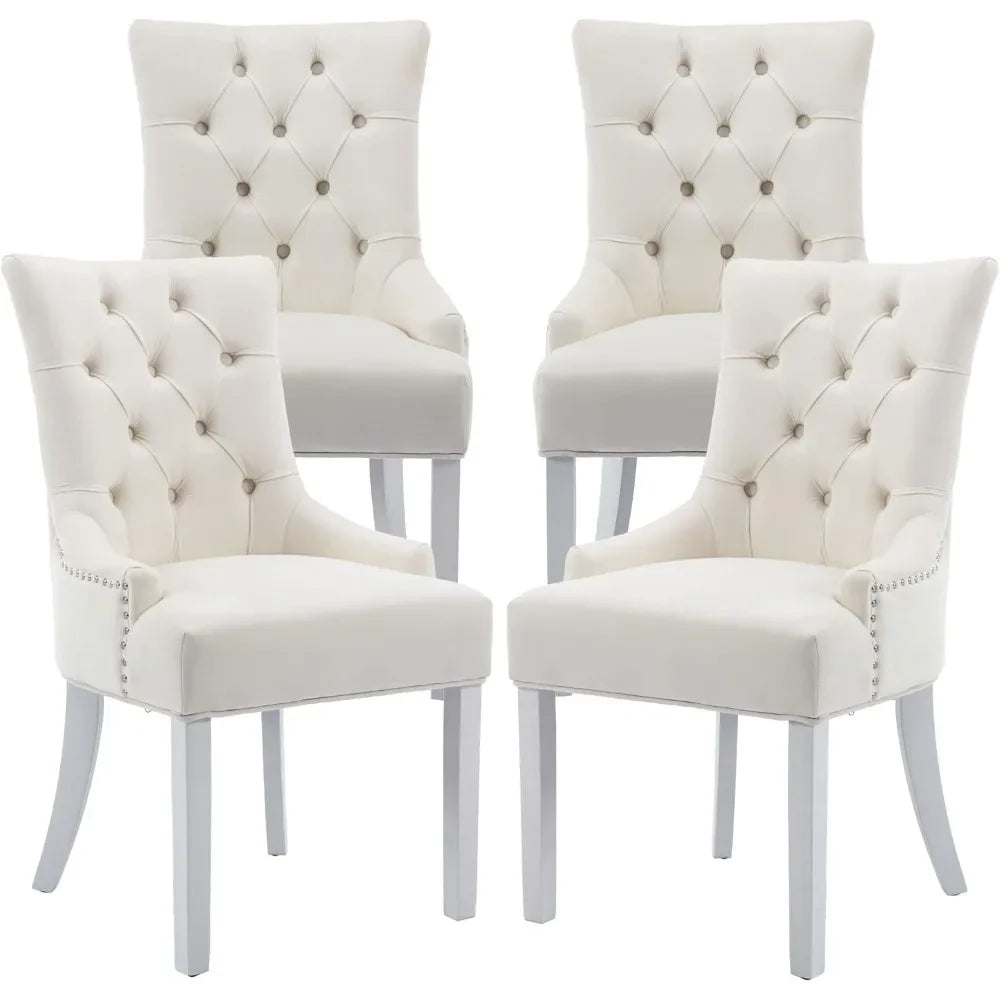 Modern Dining Chairs Set of 4 Velvet Accent Chairs Upholstered  for Kitchen/Living Room/Bedroom, Dining Chairs Set