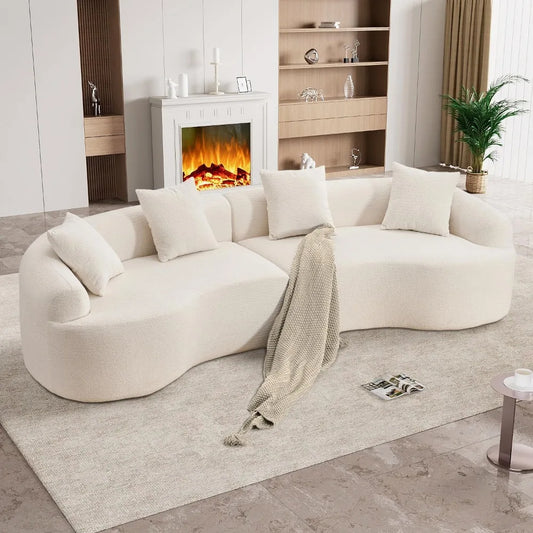 110" Oversized Sectional Sofa for Living Room, Modern Luxury Plush Chenille 4-Seater Extra Deep & Wide Seat Curved Cloud Couch w