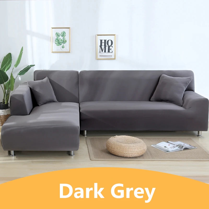 Elastic Solid Color Sofa Cover for Living Room All-inclusive Spandex Couch Cover Sectional Furniture Slipcover 1/2/3/4 Seater