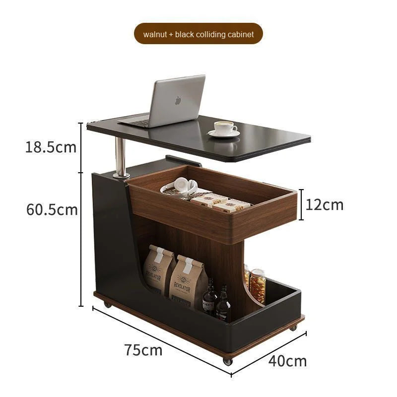 Solid Wood Slate Multifunctional Side Cabinet Trolley