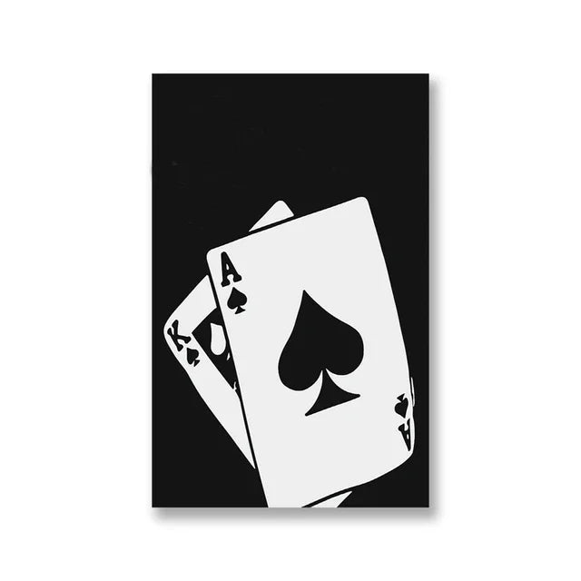 Black And White No Ball Art Poster  Billiards Club Theme Wall Art Canvas Painting Prints for Living Room Corridor Home Decor