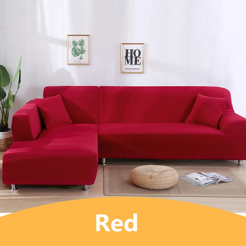 Elastic Solid Color Sofa Cover for Living Room All-inclusive Spandex Couch Cover Sectional Furniture Slipcover 1/2/3/4 Seater