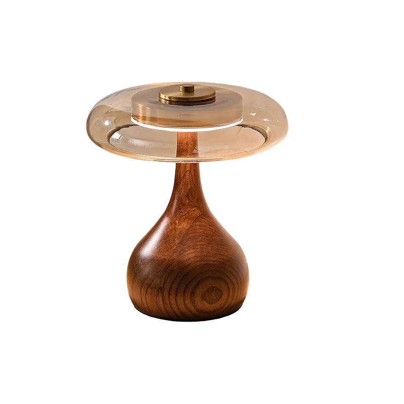 12W Luxury Copper LED Designer Wood Glass Desk Lamp