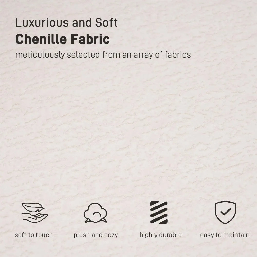 Grey Chenille Curved Cloud Couch