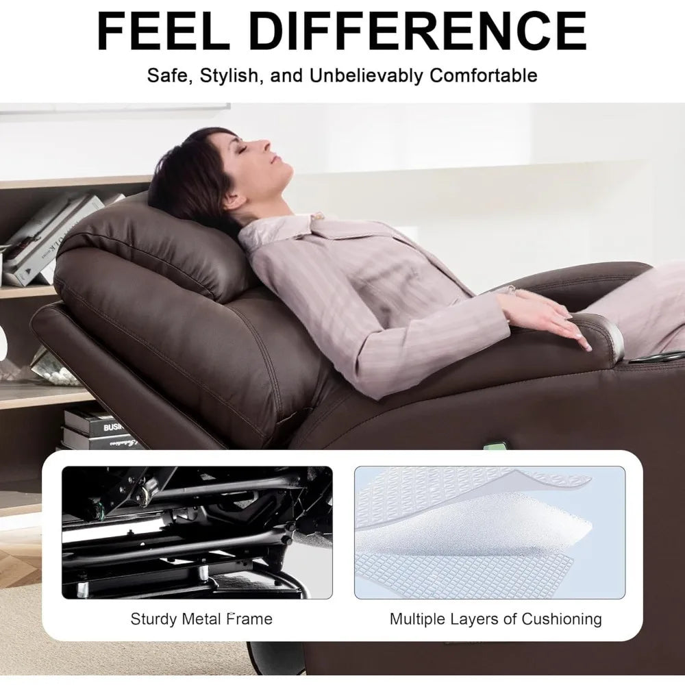 Rocker Recliner Chair with Massage and Heat, 360° Swivel Rocker Recliner with Remote Control and Cup Holder,  Recliner Chair