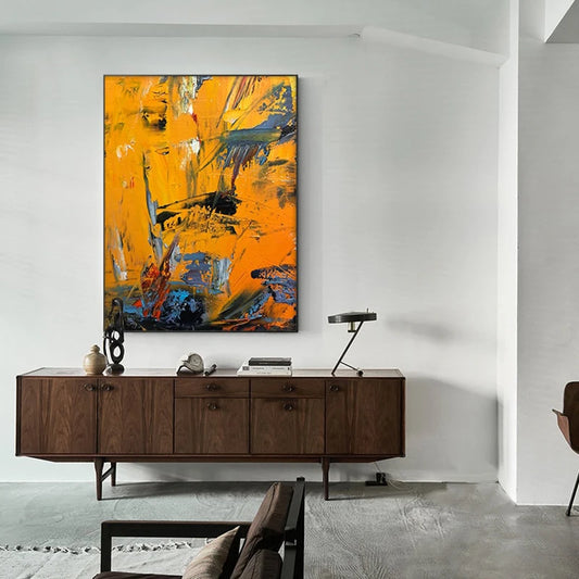 Large Yellow Painting Abstract Wall Arts Painting On Canvas Large Orange Abstract Painting Contemporary Art Modern Oil Painting