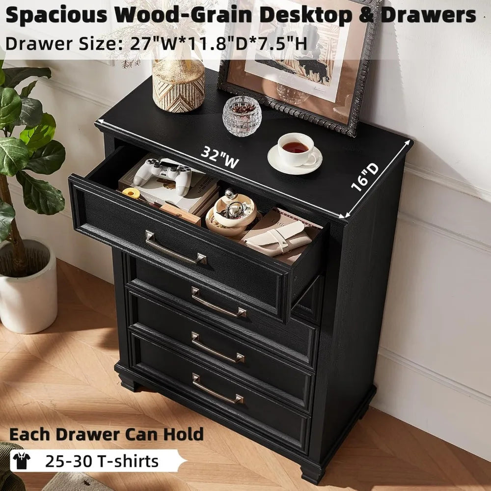 Premium 4 Piece - 5/7 Drawer Dresser & 2 Drawer Nightstand Set