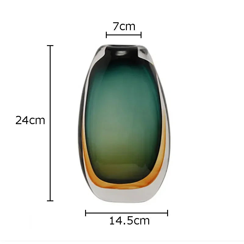 Multi-layer Painted Gradient Glass Vase Hydroponics Flower Pots Desk Decoration Artificial Floral Flowers Arrangement Vases