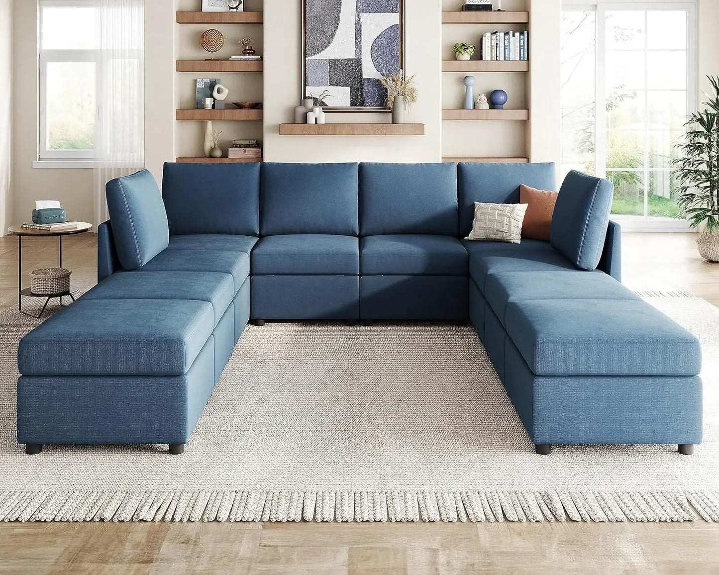 Modular Sectional Sofa, Oversized Sectional Couch with Storage, Ottomans, Modular Sectional Sleeper Sofa with Memory Foam