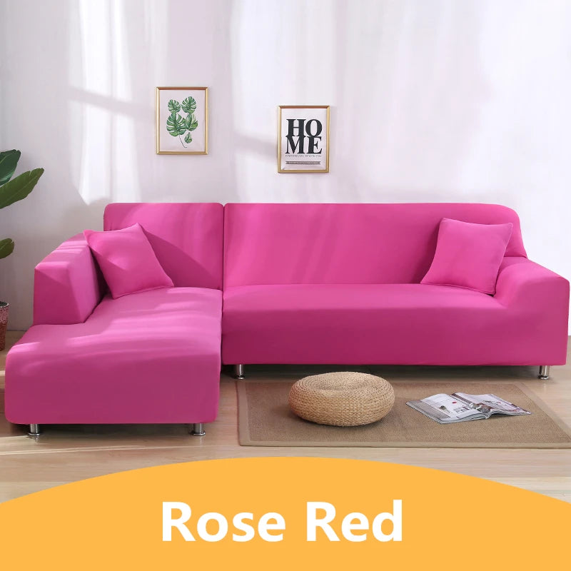 Elastic Solid Color Sofa Cover for Living Room All-inclusive Spandex Couch Cover Sectional Furniture Slipcover 1/2/3/4 Seater