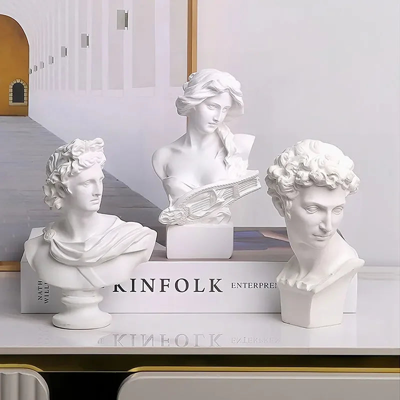 Greek and Roman Resin Head Bust Sculpture