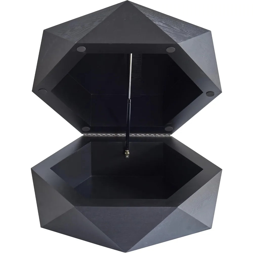 Modern drum design coffee table with hidden storage