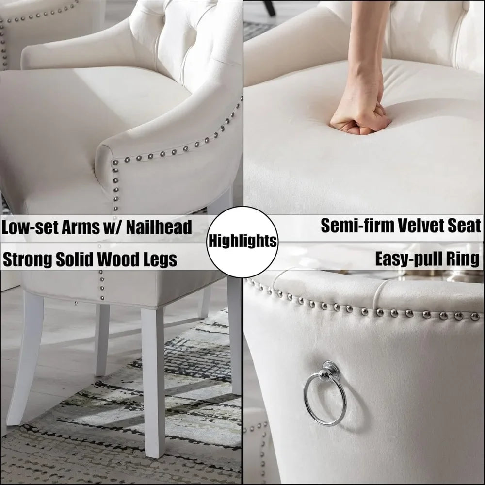 Modern Dining Chairs Set of 4 Velvet Accent Chairs Upholstered  for Kitchen/Living Room/Bedroom, Dining Chairs Set