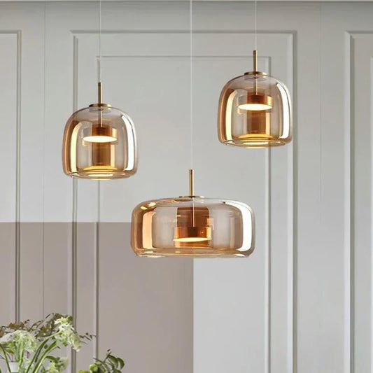 Nordic LED Glass Pendant Light Simple Modern Restaurant Bar Counter Coffee Shop Bedside Interior Decoration Lighting Fixtures