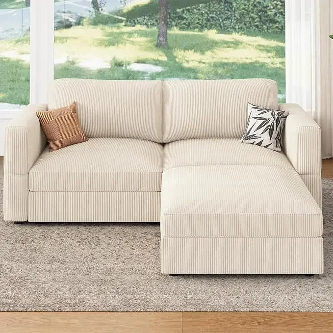 Modular Sectional Couch with Storage Corduroy Sectional Sofa with Chaise U Shaped Sectional Couches for Living Room