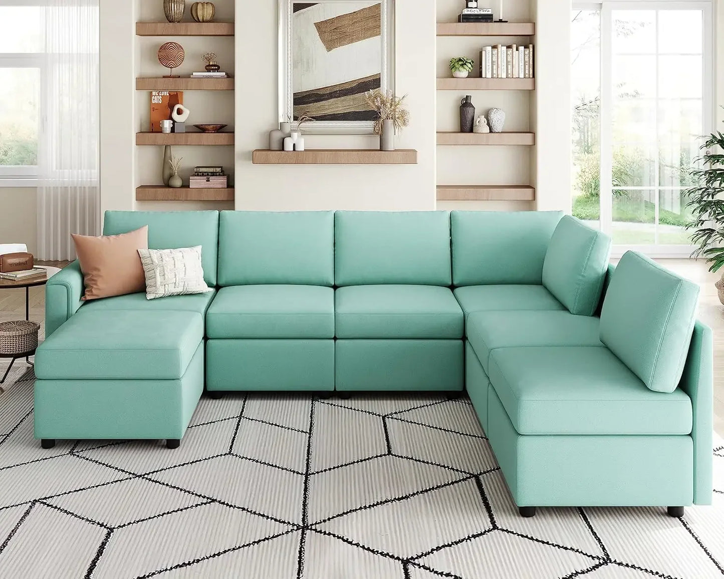 Modular Sectional Sofa, Oversized Sectional Couch with Storage, Ottomans, Modular Sectional Sleeper Sofa with Memory Foam