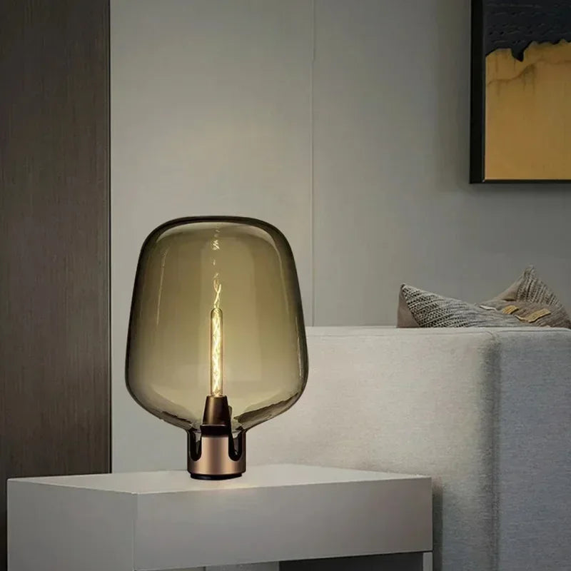 Nordic Creative Fashion Needle Tip Micro Cover Glass LED Desk Lamp Modern Living Room Study Bedroom Decoration Art Bedside Light