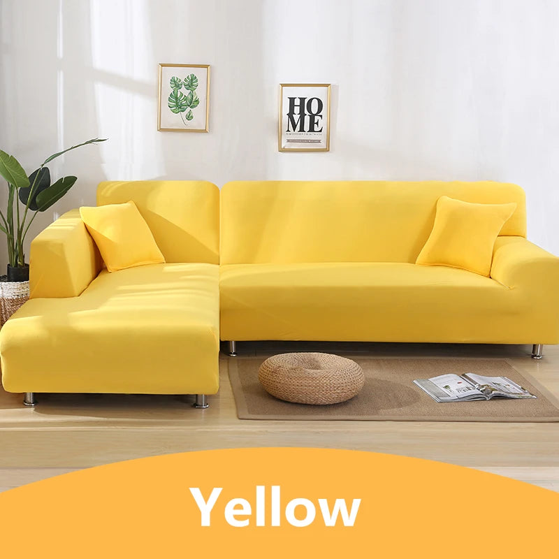 Elastic Solid Color Sofa Cover for Living Room All-inclusive Spandex Couch Cover Sectional Furniture Slipcover 1/2/3/4 Seater
