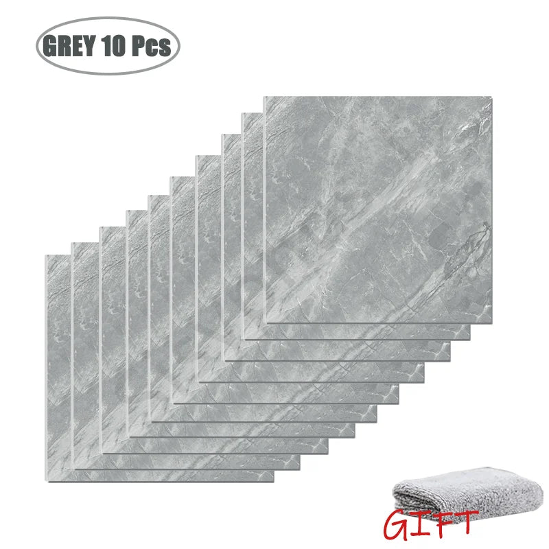 10-50Pcs PVC Marble Wall Stickers Self-Adhesive Thickened Tile Sticker