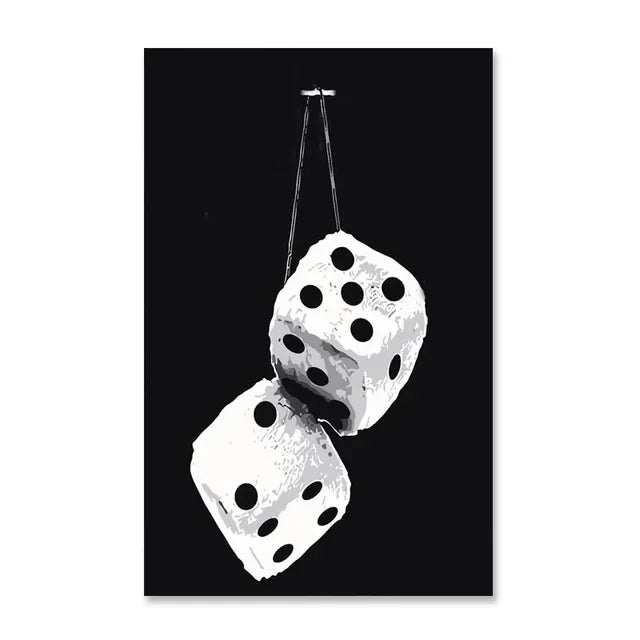 Black And White No Ball Art Poster  Billiards Club Theme Wall Art Canvas Painting Prints for Living Room Corridor Home Decor