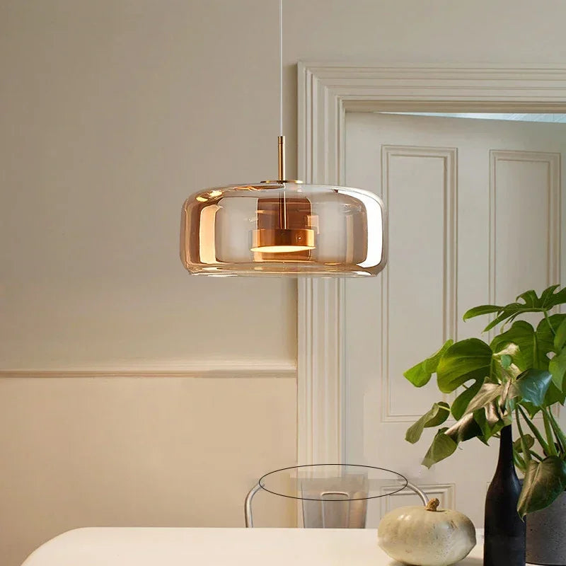 Nordic LED Glass Pendant Light Simple Modern Restaurant Bar Counter Coffee Shop Bedside Interior Decoration Lighting Fixtures