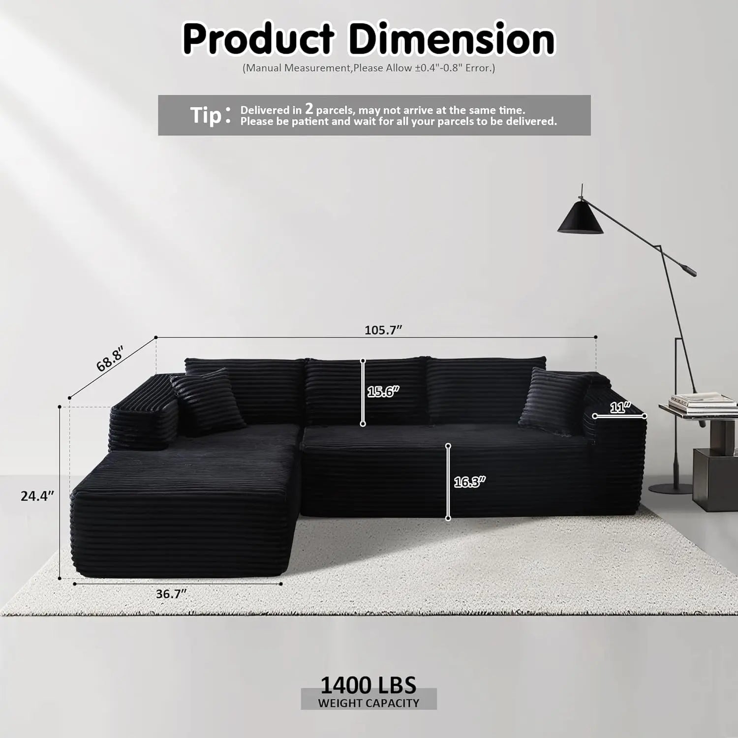 Cloud Sectional with L-Shape Chaise
