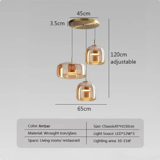 Nordic LED Glass Pendant Light Simple Modern Restaurant Bar Counter Coffee Shop Bedside Interior Decoration Lighting Fixtures