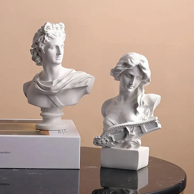 Greek and Roman Resin Head Bust Sculpture