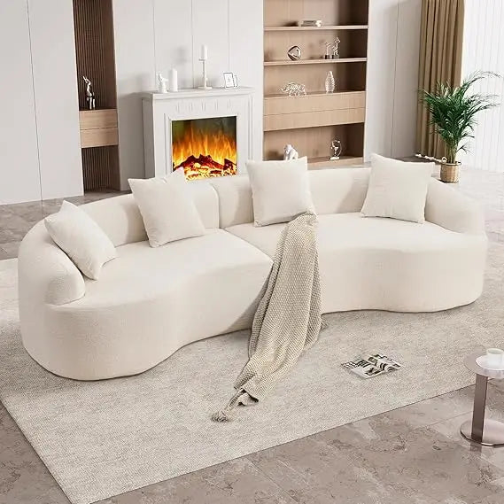 110" Oversized Sectional Sofa for Living Room, Modern Luxury Plush Chenille 4-Seater Extra Deep & Wide Seat Curved Cloud Couch w