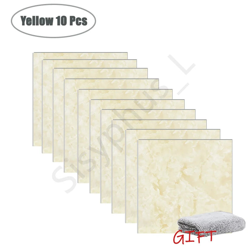 10-50Pcs PVC Marble Wall Stickers Self-Adhesive Thickened Tile Sticker